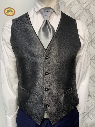 CHALECO ENZO ROMANO NEGRO ESTAMPADO