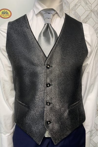 CHALECO ENZO ROMANO NEGRO ESTAMPADO