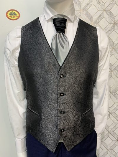 CORBATON PLATA NUDO NEGRO