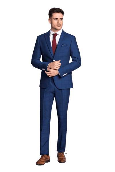 Traje cuadros azul Alexander