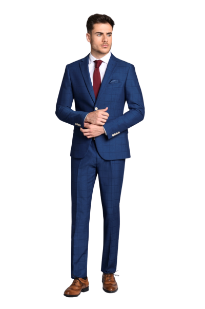 Traje cuadros azul Alexander