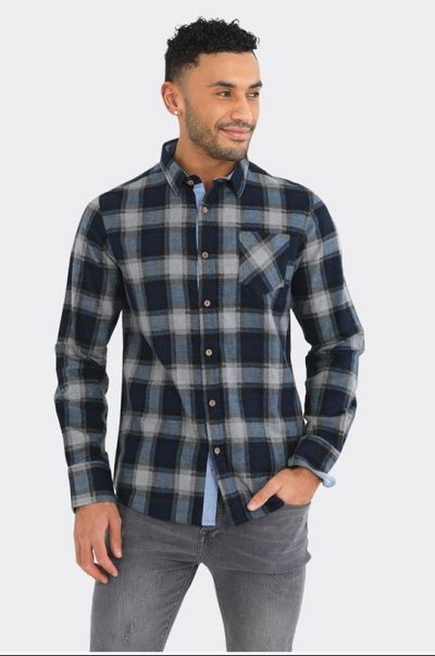Sobrecamisa o camisa cuadros azul Brave Soul