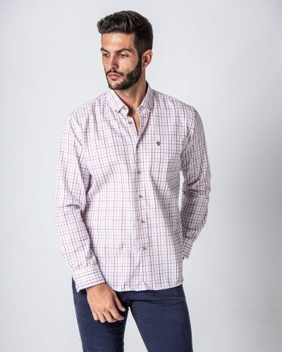 camisa viyela cuadros grana