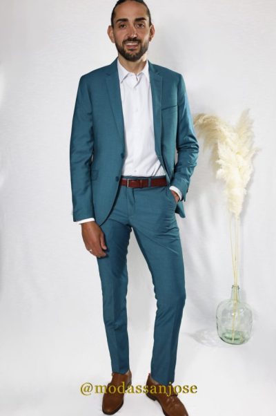 Traje Roberto Bassi verde petroleo
