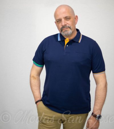 Polo manga corta cuello marino