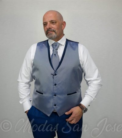 Chaleco recto azul brillo Alessandro