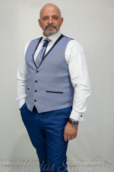 Chaleco recto azul mate Alessandro