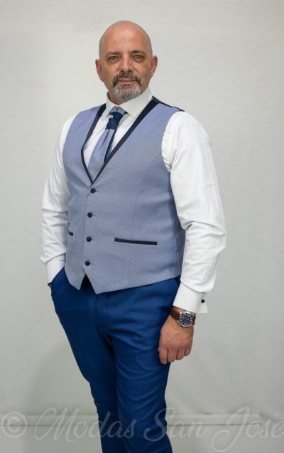 Chaleco recto azul mate Alessandro