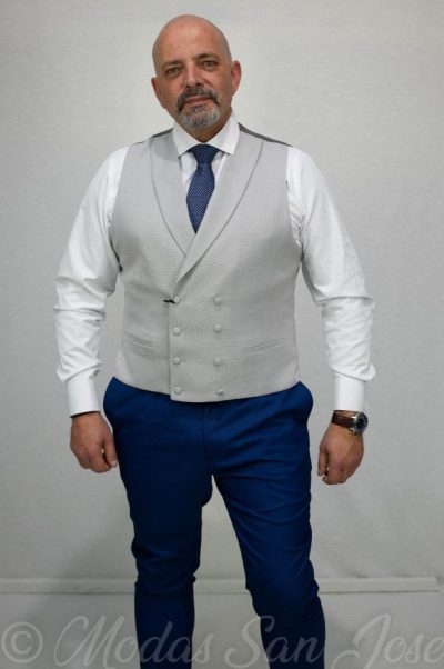 Chaleco cruzado gris perla Alessandro