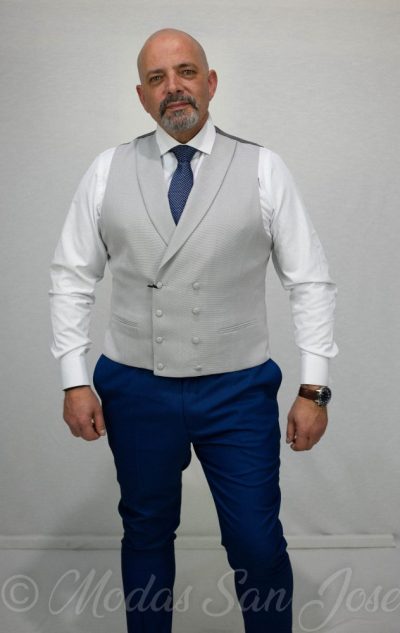 Chaleco cruzado gris perla Alessandro