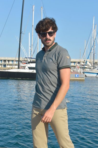 Polo Privata microlistado detalle pecho 2055