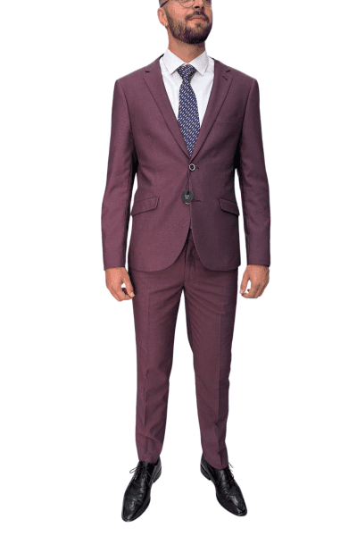 Traje slim fit Alexander berenjena