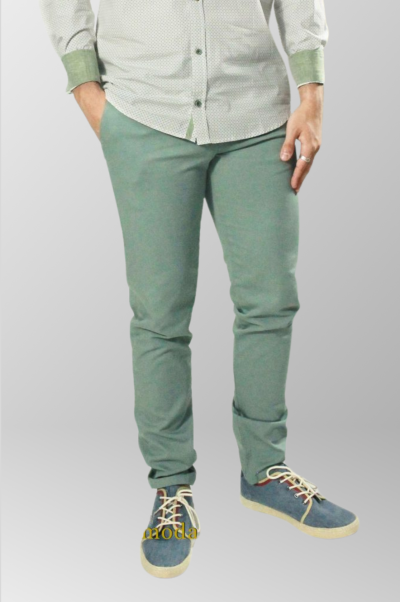 Pantalón chino slim La Vespita verde