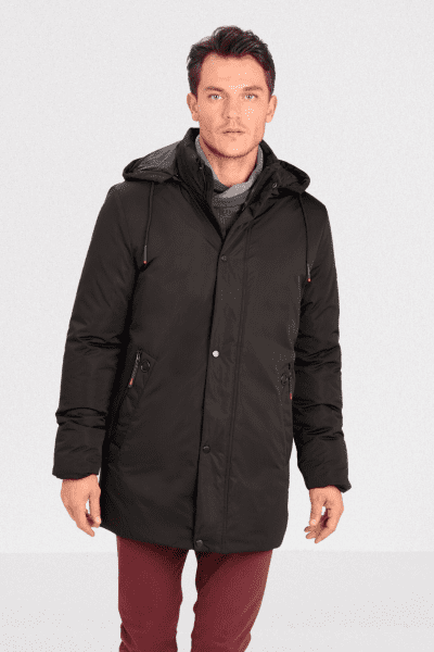 Parka larga Syrah Rever negro
