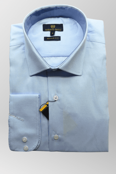 Camisa punteado básica azul