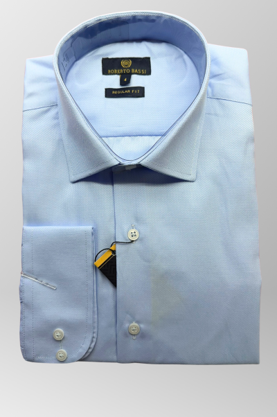 Camisa punteado básica azul