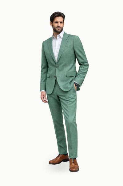 Traje slim fit verde karte Francia