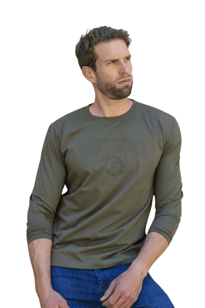 Camiseta manga larga azul Urban button