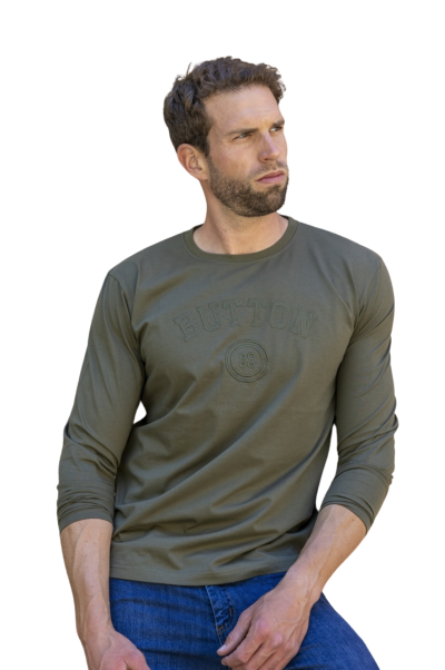 Camiseta manga larga azul Urban button