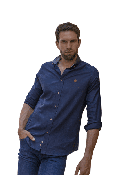Camisa marino jaspeado Urban Button