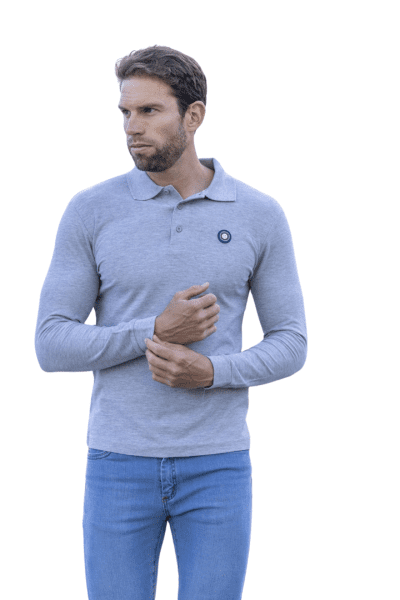 Polo básico manga larga gris Urban Button