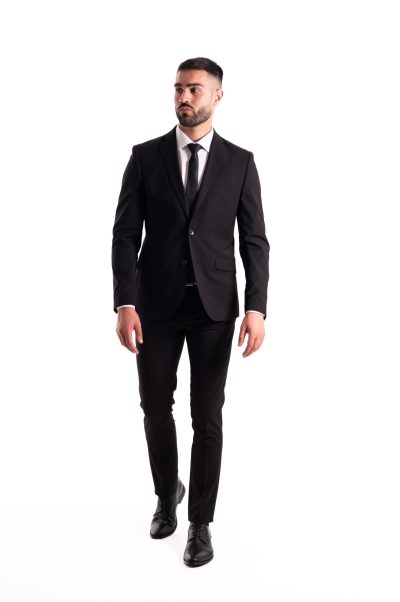 Traje slim fit basic negro Selinac