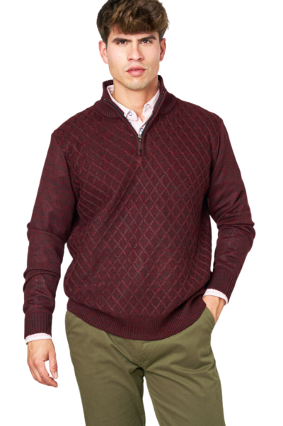 Jersey cremallera granate Sts