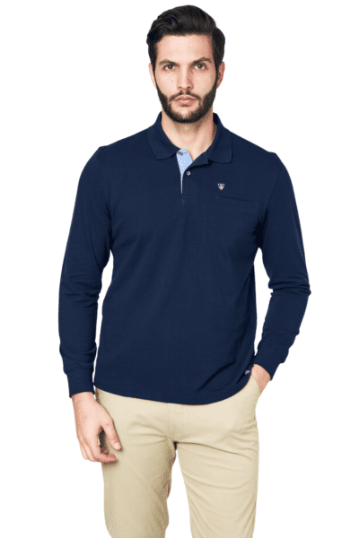 Polo básico manga larga azul marino Sts