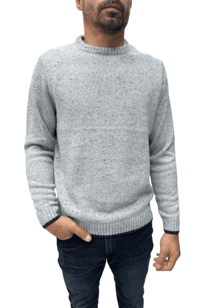 Jersey cuello redondo gris jaspeado Rowing