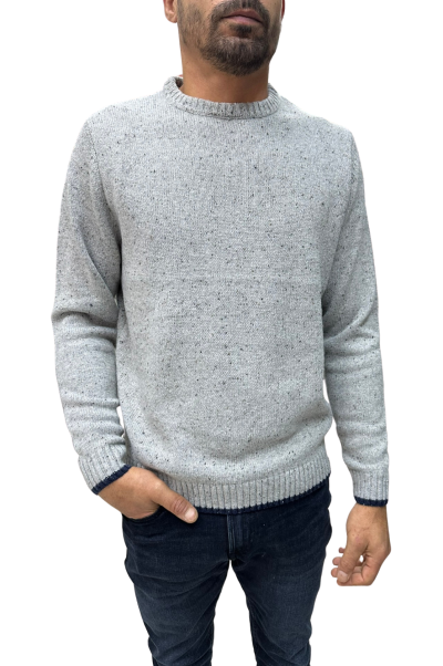 Jersey cuello redondo gris jaspeado Rowing