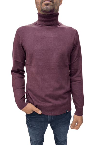 Jersey cuello vuelto berenjena Rever