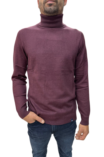 Jersey cuello vuelto berenjena Rever