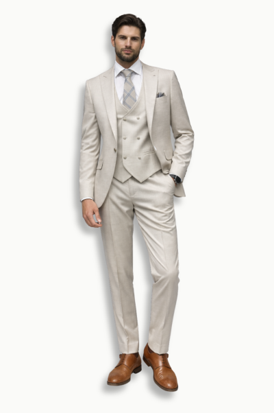 Traje novio Giovanni Ricci Bari beige