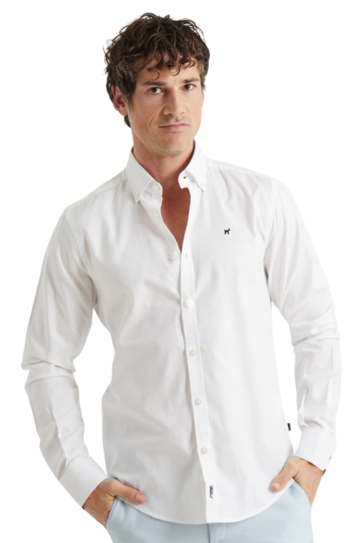 Camisa slim fit oxford blanca Williot