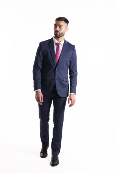 Traje regular fit azul marino rombo Selinac