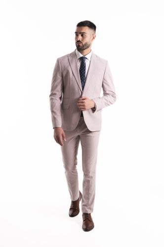 Traje slim fit rosa Selinac
