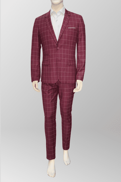 Traje granate cuadros Nostra
