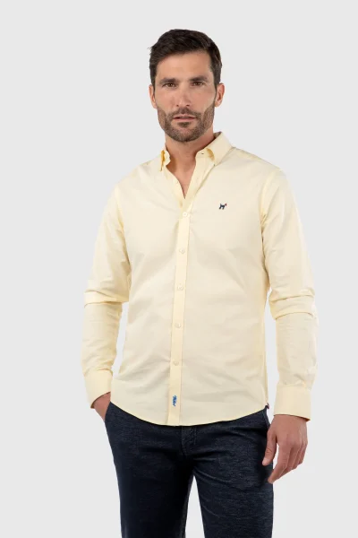 Camisa oxford slim fit amarilla Williot