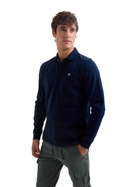Polo camisero manga larga azul Williot