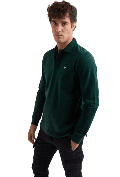 Polo camisero manga larga verde Williot