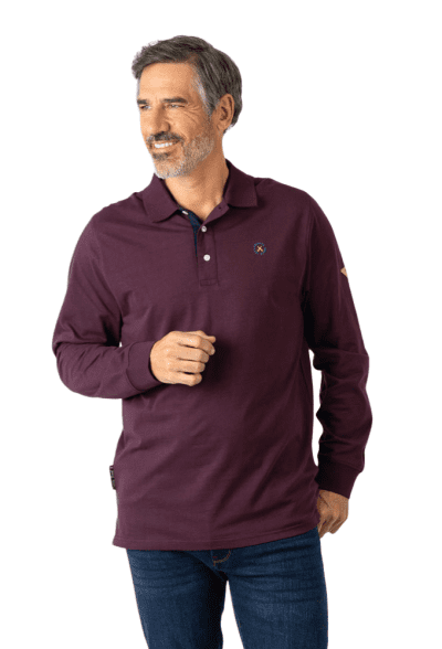 Polo manga larga granate Privata