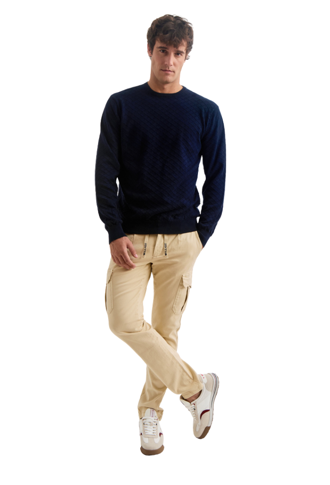 Jersey tejido diamante azul Williot - Imagen 3