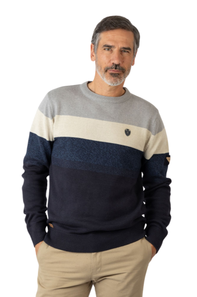 Jersey cuello redondo tricolor Privata