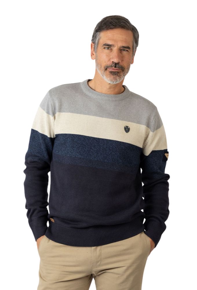 Jersey cuello redondo tricolor Privata