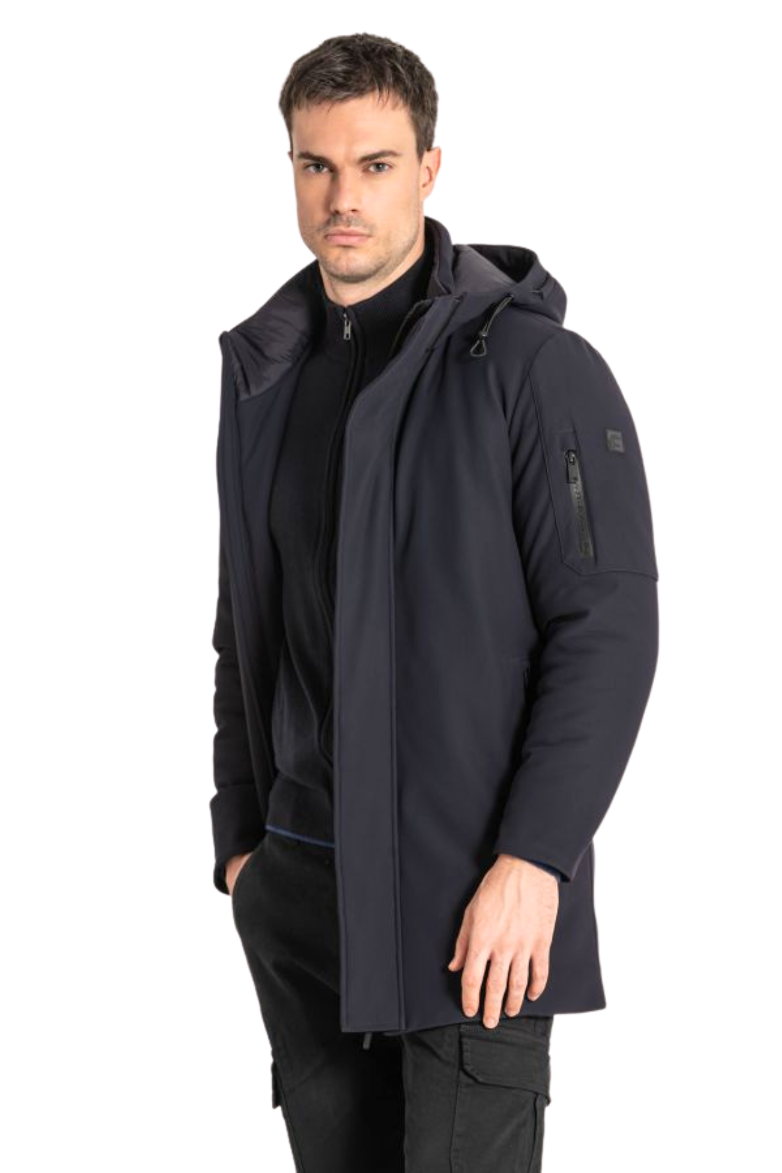 Parka larga azul Dos Galgos