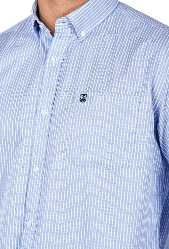 Camisa de Viyela Azul con Rayas Finas Sts - Imagen 2