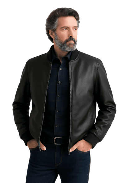 Cazadora ecopiel Luque negra