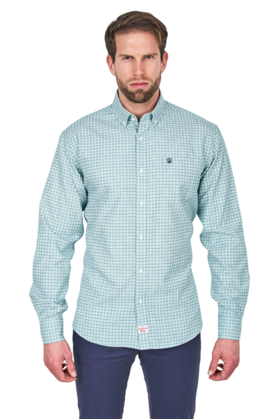 Camisa de Viyela Verde Cuadro Fino Sts