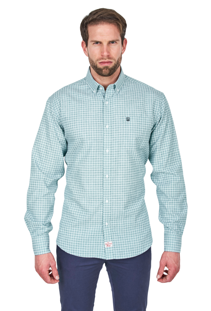 Camisa de Viyela Verde Cuadro Fino Sts