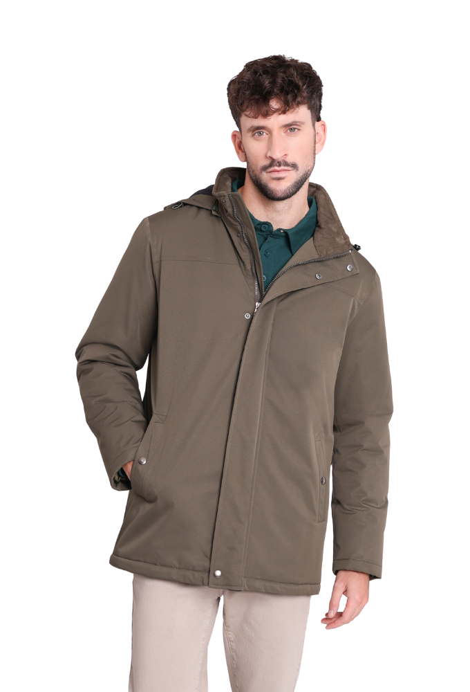 Parka Impermeable con Capucha Kaki Cefiso Roberto - Imagen 2